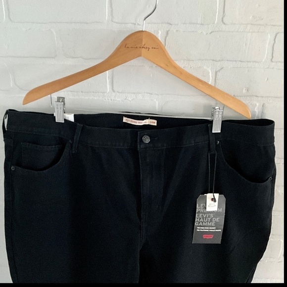NWT Levi’s Denim Jeans Black Sculpt 721 High rise Skinny Goth Grunge Comfy 24W - Picture 8 of 15